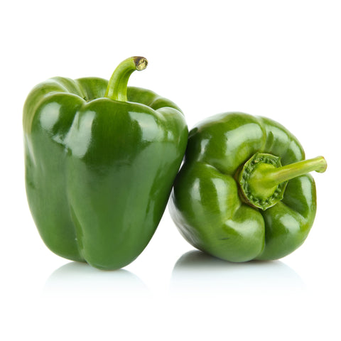Locally grown green bell peppers from 4Roots Farm Campus in Orlando, freshly harvested and perfect for cooking or snacking.