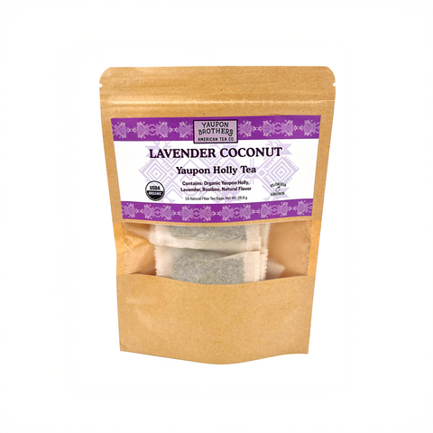 Té de acebo Yaupon, lavanda, coco