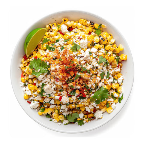 Street Corn made with fresh corn, cotija cheese, smoked paprika, and herbs from Fresh by 4Roots Recipe Kit.