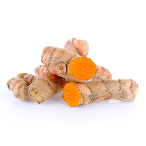 Fresh organic turmeric root, rich in natural antioxidants and vibrant color, perfect for cooking, teas, and wellness recipes.