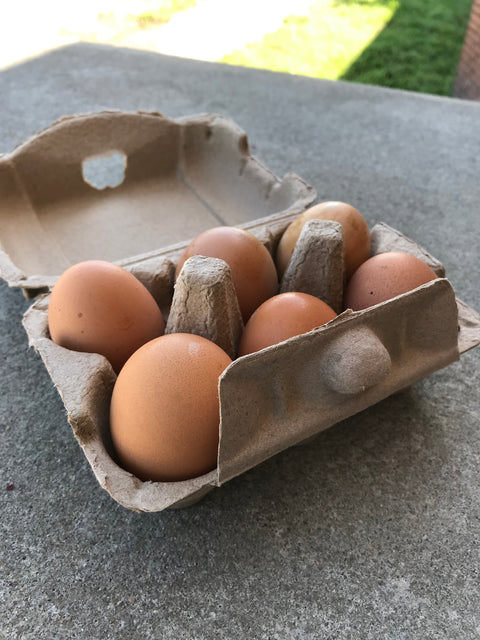4Roots Large Brown Eggs - Half Dozen