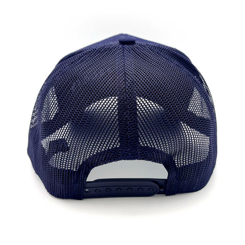 Back view of the 4Roots Trucker Hat featuring the adjustable snapback closure and breathable mesh design, ensuring a comfortable, customizable fit for all-day wear.