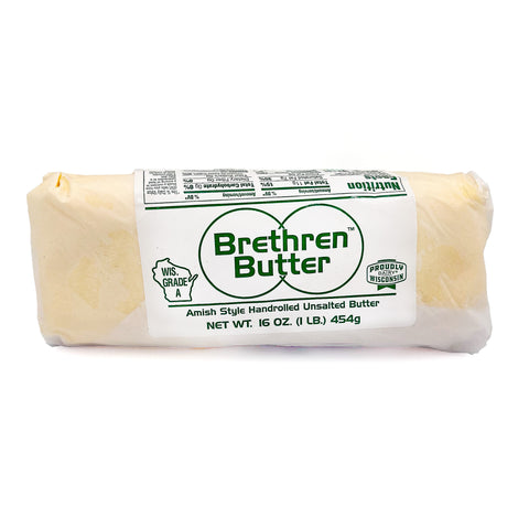 Lake Meadow Naturals Amish-style unsalted butter by Brethren Butter – handcrafted in small batches for a smooth, creamy texture. Ideal for baking and cooking with pure, farm-fresh dairy goodness.