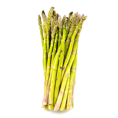 Fresh green asparagus spears bundled together, showcasing vibrant color and crisp texture. Perfect for roasting, grilling, or steaming, these nutrient-rich asparagus stalks are a delicious and healthy addition to any meal. Buy farm-fresh asparagus online for the best flavor and quality.