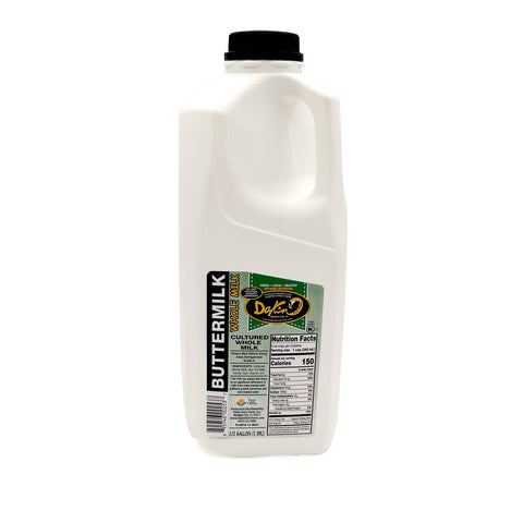 Local Buttermilk from Dakin Dairy Farms, fresh and creamy, produced with sustainable, grass-fed cows in Florida. Available at Fresh by 4Roots.