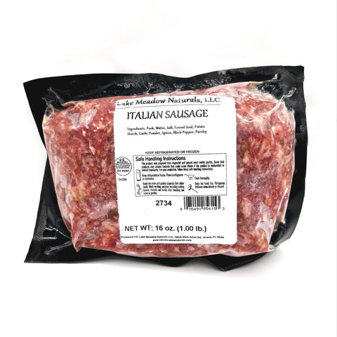 Delicious Italian sausage from Lake Meadow Naturals, cooked to perfection with a golden brown finish. Packed with flavorful herbs and spices, this juicy sausage is perfect for grilling, pasta recipes, or creating hearty, flavorful meals.