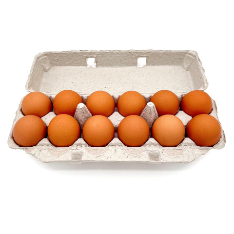 Lake Meadow Naturals extra-large brown eggs in eco-friendly packaging. Pasture-raised, nutritious eggs with golden yolks, great for hearty meals and baking.