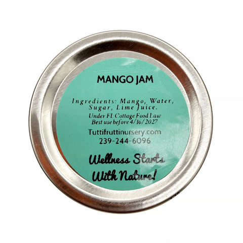 Small batch tropical mango jam made in Florida with sweet ripe mango flavor
