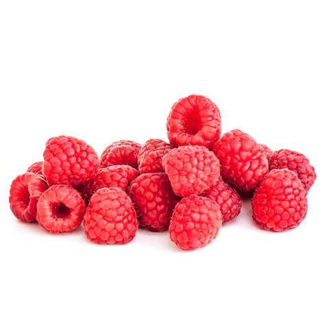Close-up of fresh organic raspberries – pesticide-free, antioxidant-rich fruit