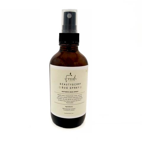 Beautyberry Bug Spray made with beautyberry leaves from 4Roots Farm for outdoor insect repellent use